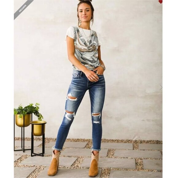 Buckle BRIDGE BY GLY Low Rise Ankle Skinny Stretch Jeans 26 Distressed - Picture 4 of 16